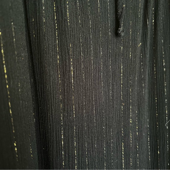 A New Day Black Maxi Sundress - Black with Gold Threading - Picture 3 of 12